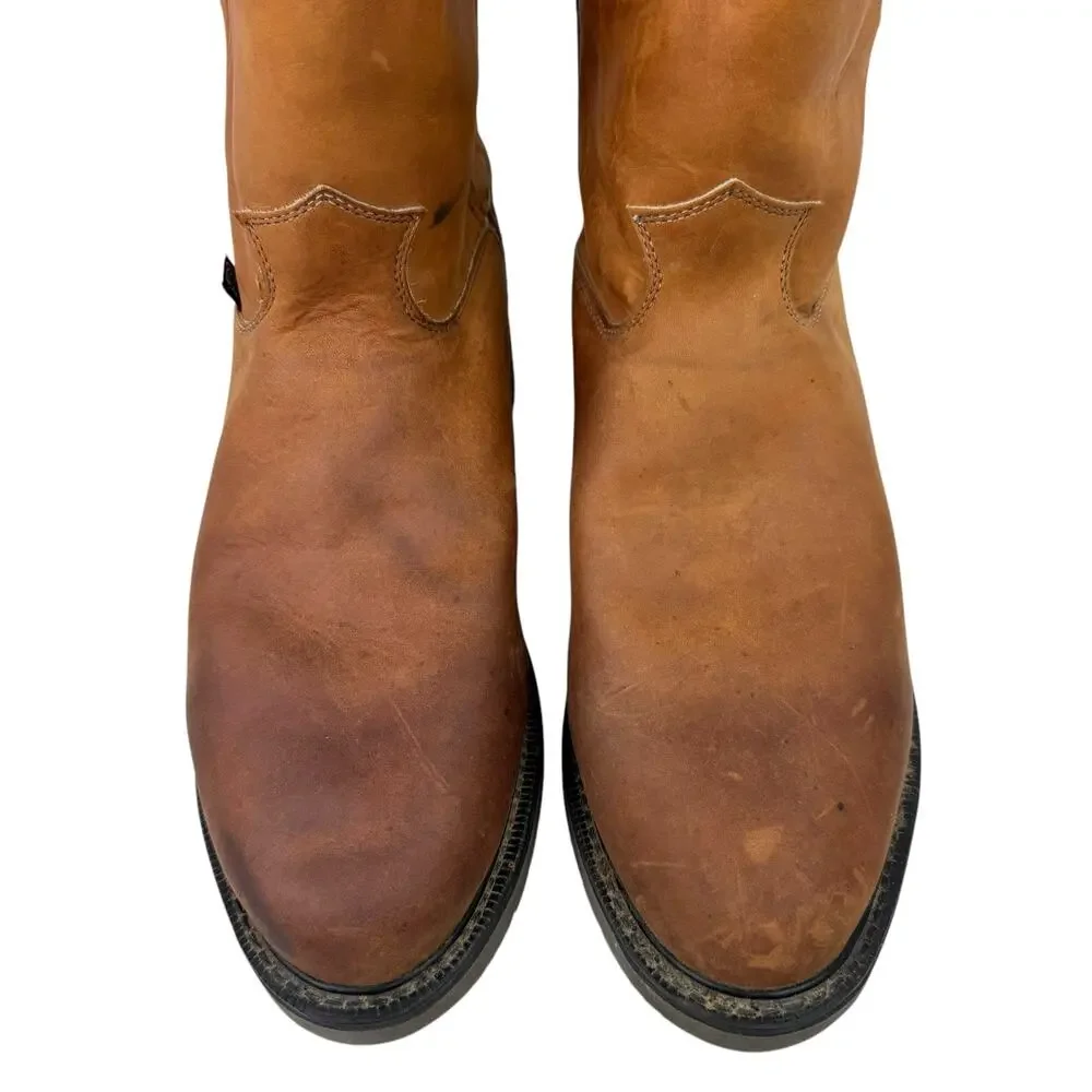 Justin Conductor Aged Bark Real Leather Rubber Sole Round Toe Work Boots